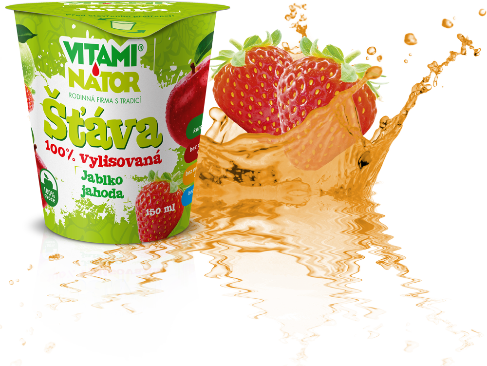 100% šťáva jablko - jahoda 150ml Vitaminátor